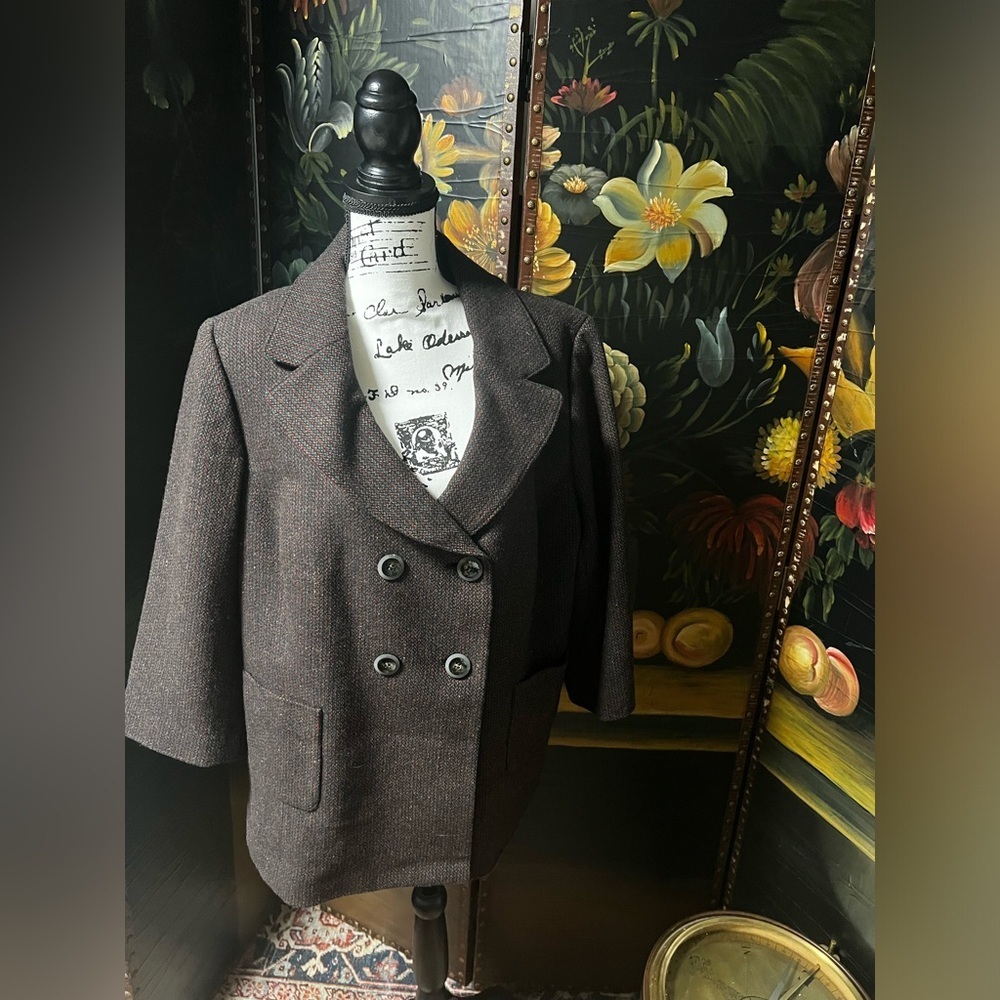 Semantiks Short Wool Jacket P Multicolor Browns Front Pockets & 3 Buttons